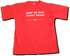   tshirt  -  'jeder ist mein bester freund'  -  rot  