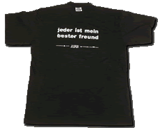   tshirt  -  'jeder ist mein bester freund'  -  schwarz  